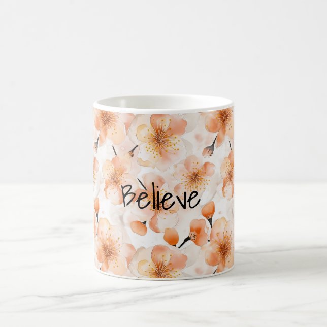 Orangene Glaubensblumen Kaffeetasse (Mittel)