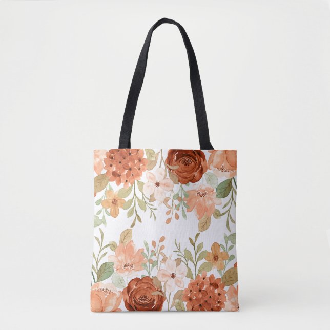 Orangene Herbst-Aquarell-Blumen  (Vorderseite)