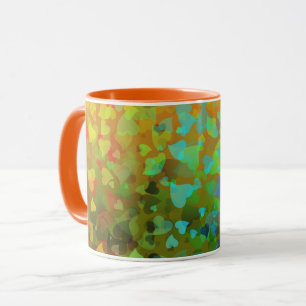 Orangene Herzen Tasse