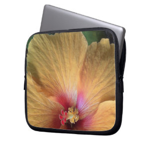 Orangene Hibiskus-Rüsche Laptopschutzhülle