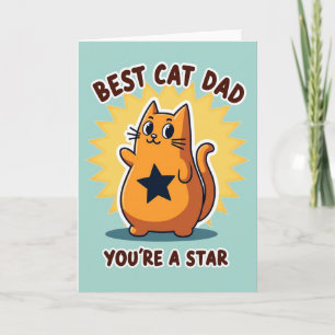 Orangene Katze Bester Papa Kunstkarte Karte