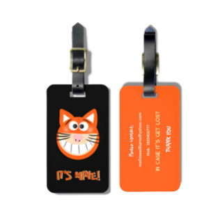 Orangene Katze Gepäckanhänger