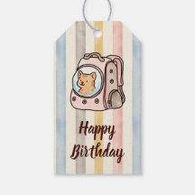 Orangene Katze in einem Rucksack Wasserfarben Stre