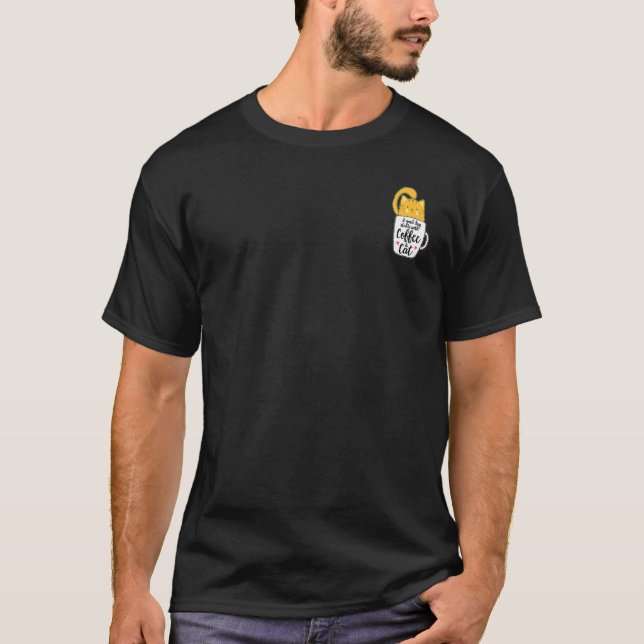 Orangene Katze Kaffee Niedlich T-Shirt (Vorderseite)