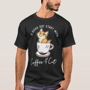 Orangene Katze Kaffeetasse Katze T-Shirt
