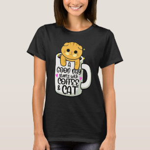Orangene Katze Kaffeetasse Katze T-Shirt