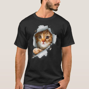 Orangene Katze Katze zerrissenes Tuch Kätzchen T-Shirt