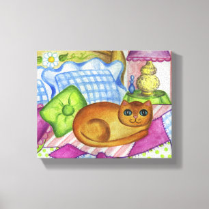 Orangene Katze Leinwand Wandkunst