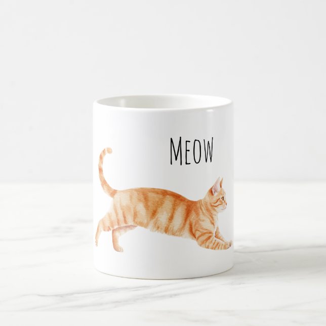Orangene Katze Miau Kaffeetasse (Mittel)