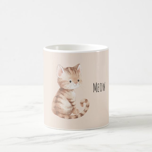 Orangene Katze Miauen Kaffeetasse (Mittel)