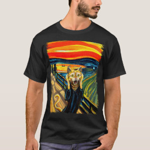 Orangene Katze Schrei Kunstmalerei Katzenliebhaber T-Shirt