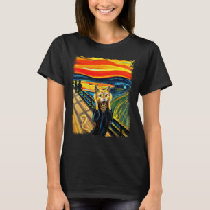 Orangene Katze Schrei Kunstmalerei Katzenliebhaber T-Shirt