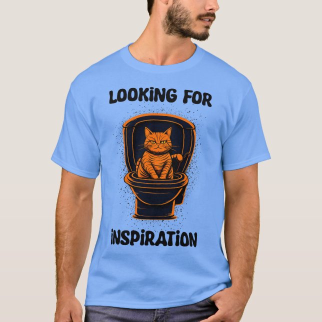 Orangene Katze sucht nach Inspiration T-Shirt (Vorderseite)