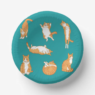 Orangene Katzen lustig Pappteller