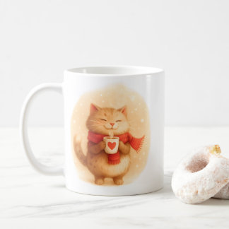 Orangene Katzen-Tasse für Katzenliebhaber Kaffeetasse