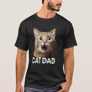 Orangene Katzenpapa Lustiger Katzenvater Miauen Kä T-Shirt