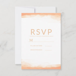 Orangene Korallen-Aquarell-Moderne-Hochzeits-RSVP RSVP Karte