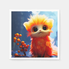 Orangene Kreatur Serviette