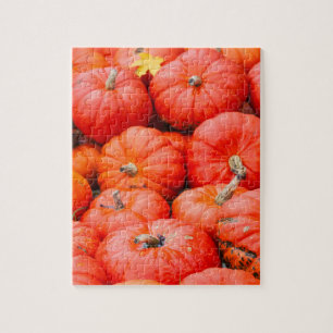 Orangene Kürbisse auf dem Markt, Deutschland Puzzle