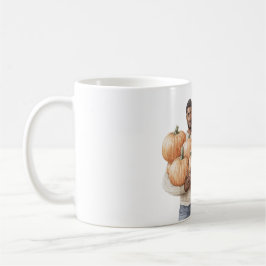 Orangene Kürbisse Schwarzer Mann Kaffeetasse