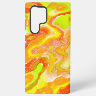 Orangene Lava-Marmor-Topografische Textur abstrakt Samsung Galaxy Hülle