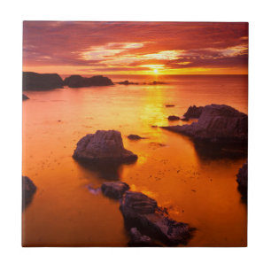 Orangene Meereslandschaft, Sonnenuntergang, Kalifo Fliese