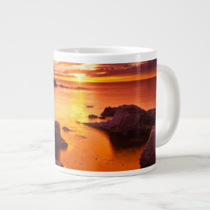 Orangene Meereslandschaft, Sonnenuntergang, Kalifo Jumbo-Tasse