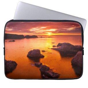 Orangene Meereslandschaft, Sonnenuntergang, Kalifo Laptopschutzhülle