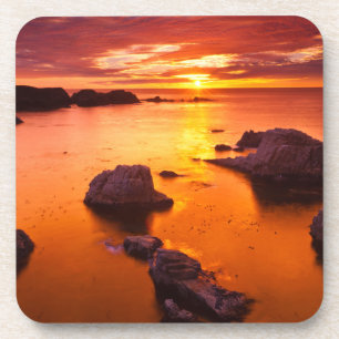 Orangene Meereslandschaft, Sonnenuntergang, Kalifo Untersetzer