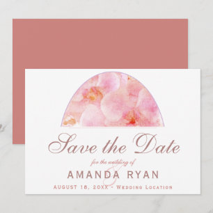 Orangene Orchideen-Aquarell-Blume Florale Hochzeit Save The Date