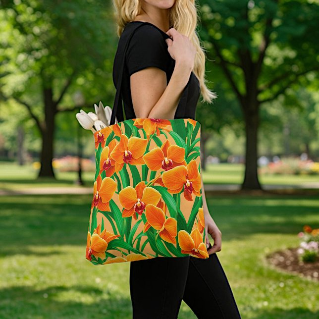 Orangene Orchideen-Tasche (Von Creator hochgeladen)