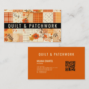Orangene Patchwork-Quilt-Handmade-Kleidung  Visitenkarte