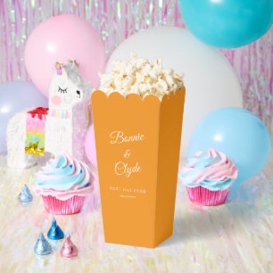 Orangene Popcorn-Geschenkbox für elegante Feiern Geschenkschachtel