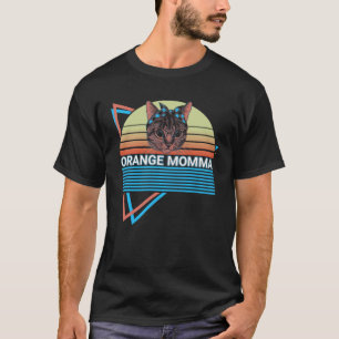 Orangene Retro-Katze T-Shirt