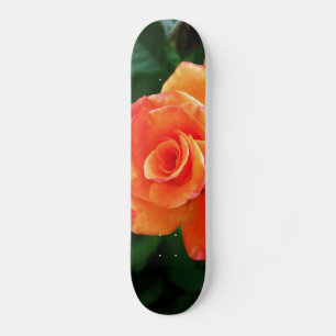 Orangene Rosenblüte Skateboard