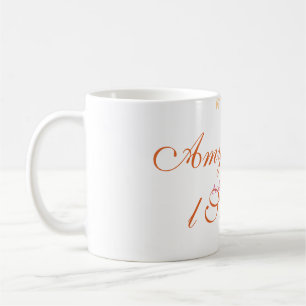 Orangene Schleife Brautparty bold retro handgezeic Kaffeetasse