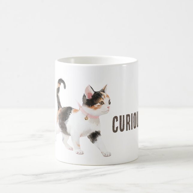 Orangene Schwarz Weiße Katze Kaffeetasse (Mittel)