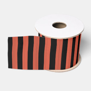 Orangene schwarze Streifen nahtloses Muster Ripsband