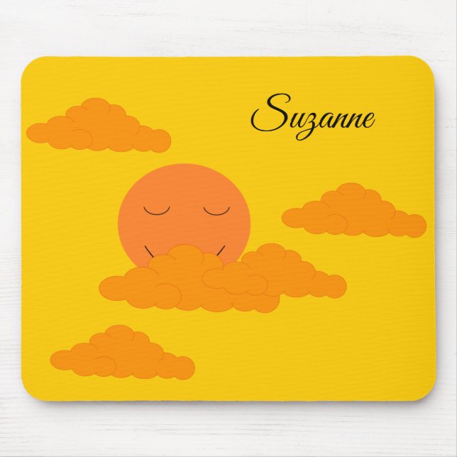 Orangene Sonne im goldenen Himmel:  Mousepad (Vorne)