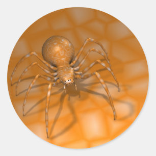 Orangene Spinne Runder Aufkleber
