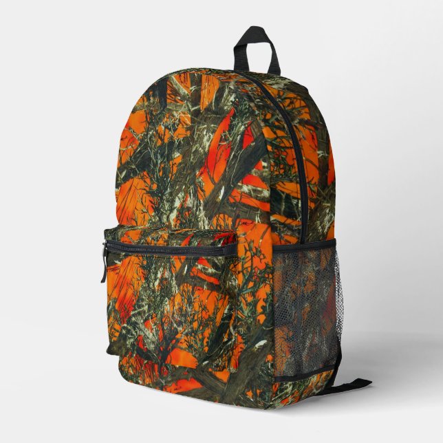 Orangene Tarnung  Bedruckter Rucksack (Rückseitige Ecke Rechts)
