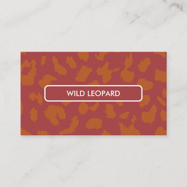 Orangene Tierhaut Leopardfleck Visitenkarte (Vorderseite)