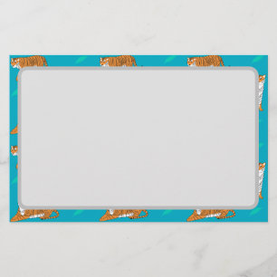Orangene Tiger Briefpapier