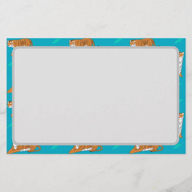 Orangene Tiger Briefpapier (Vorderseite)