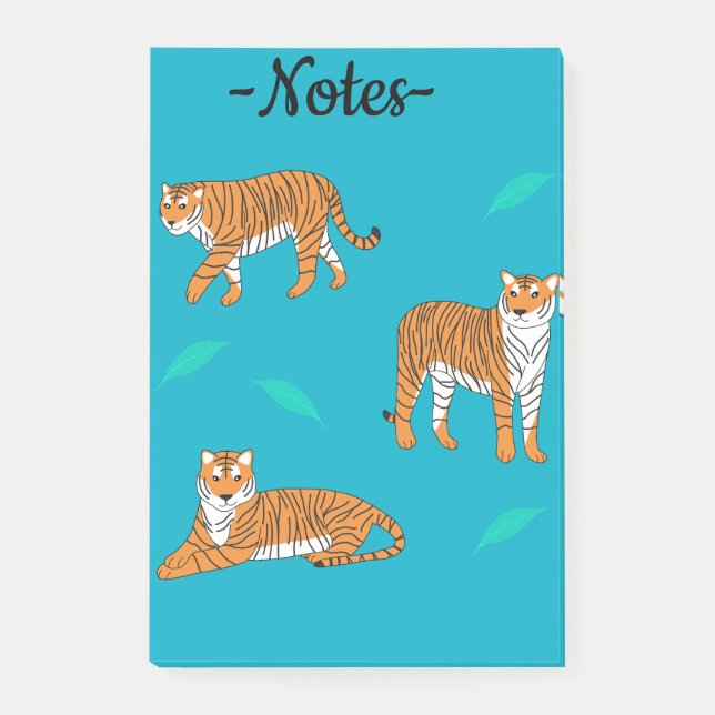 Orangene Tiger Post-it Klebezettel (Vorderseite)