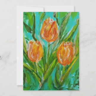 Orangene Tulpen Feiertagskarte