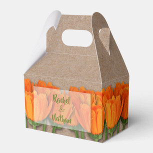 Orangene Tulpen Kraft Gable Geschenk Schachteln Geschenkschachtel