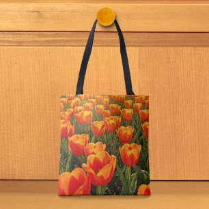 Orangene Tulpen-Tasche