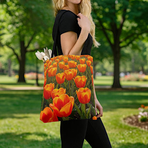 Orangene Tulpen-Tasche