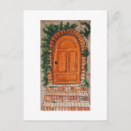 Orangene Tür Postkarte